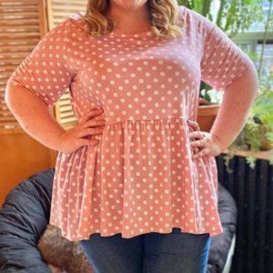 My Big Sister's Closet Pink Polka Dot Swing Shirt
